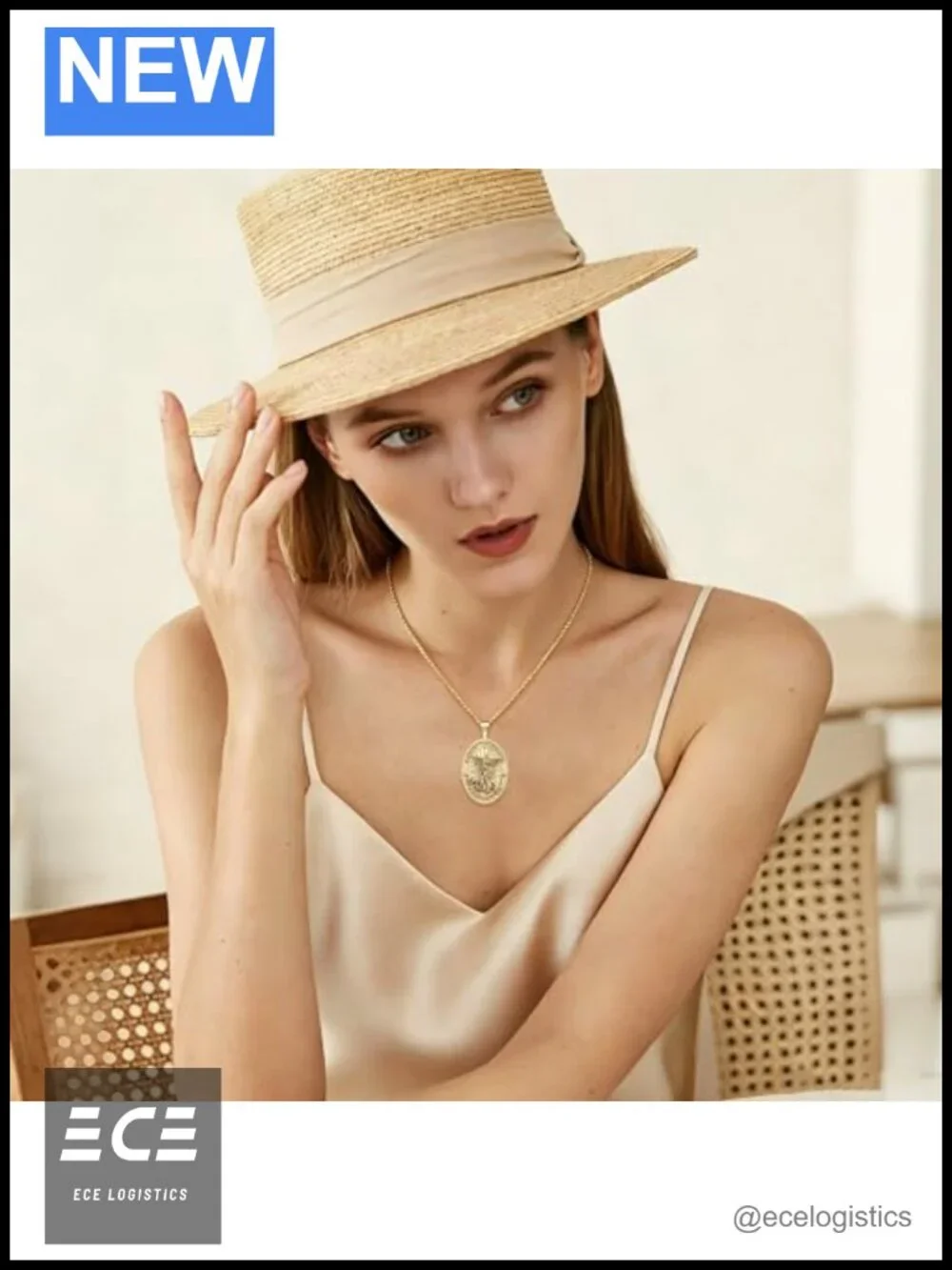 St Michael Pendant Necklace 18K Gold Plated S925 Sterling Silver 22in